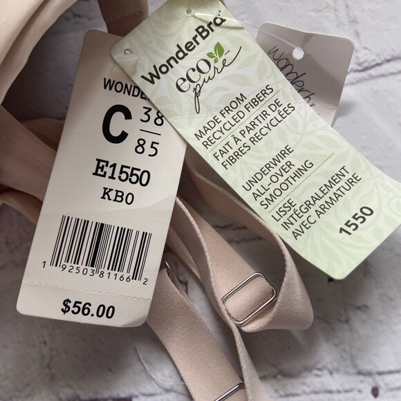 🩷🩷WonderBra EcoPure Side & Back Smoothing Underwire Bra E1550 NWT 38C 36D - Picture 4 of 5